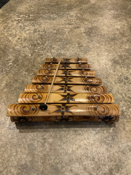 Bamboo Xylophone with Burnt Design