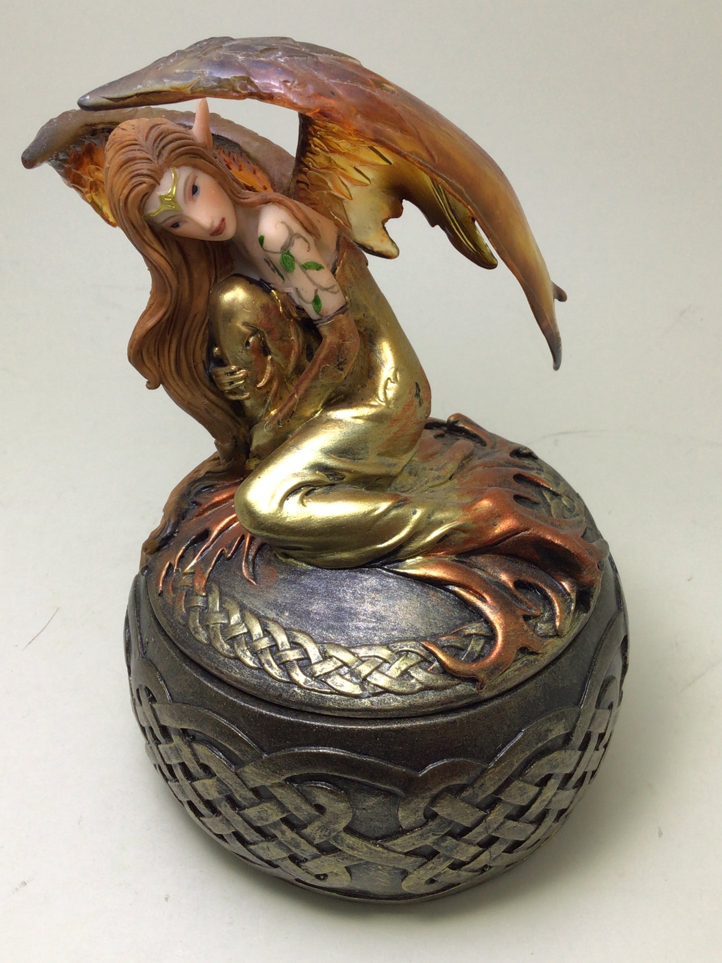 Copper Celtic Fairy on Resin Box