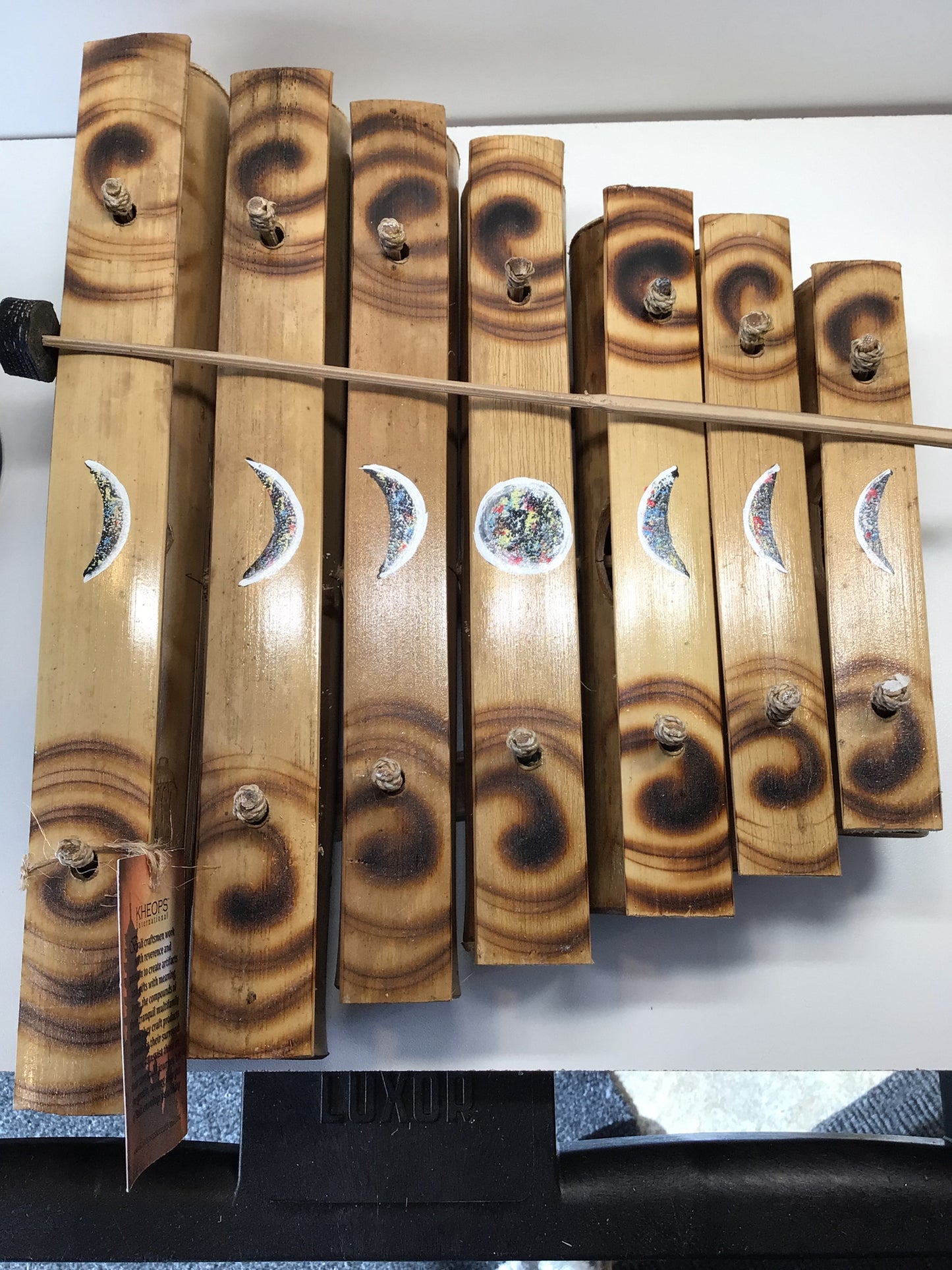 Bamboo Xylophone with Painted Moon Phases