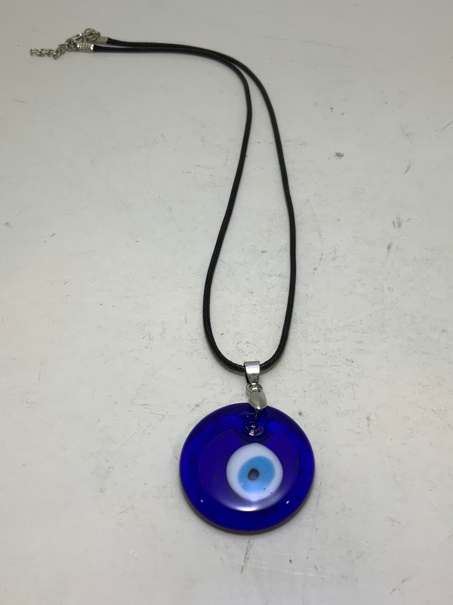 Evil Eye on Black Cord Necklace
