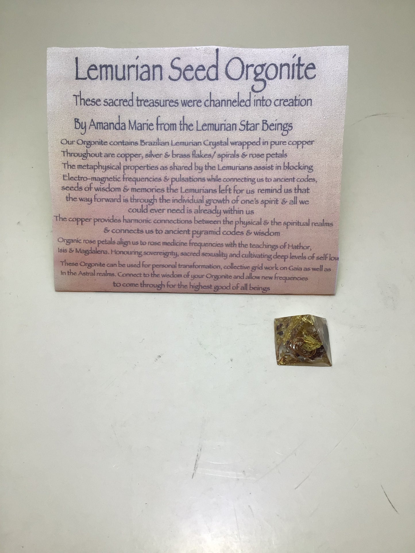 Small Lemurian Seed Orgonite Pyramid