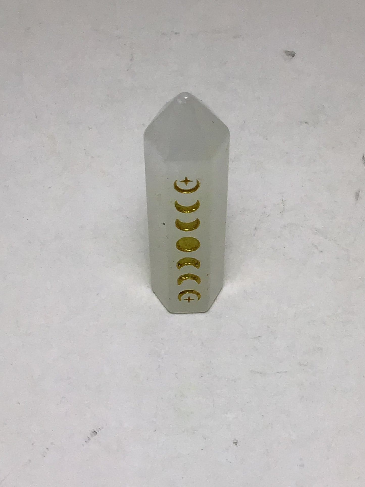 Clear Quartz Point with Moon Phase