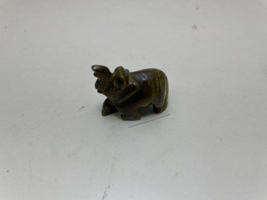 Tiger Eye Carved Elephant