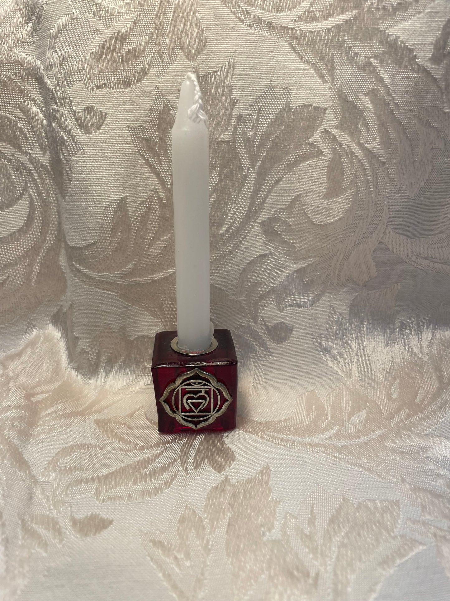 Glass Cube Chakra Candle Holder
