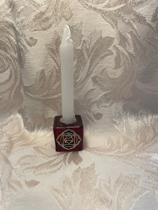 Glass Cube Chakra Candle Holder