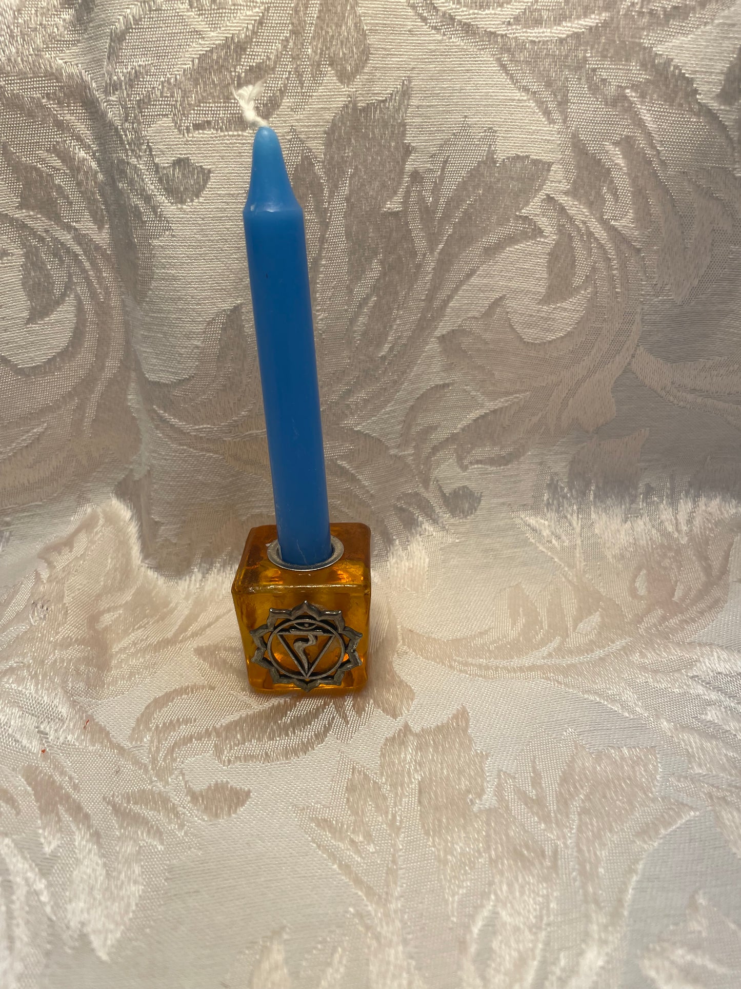 Glass Cube Chakra Candle Holder
