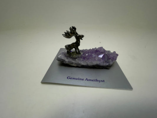 Pewter Moose on Amethyst Cluster