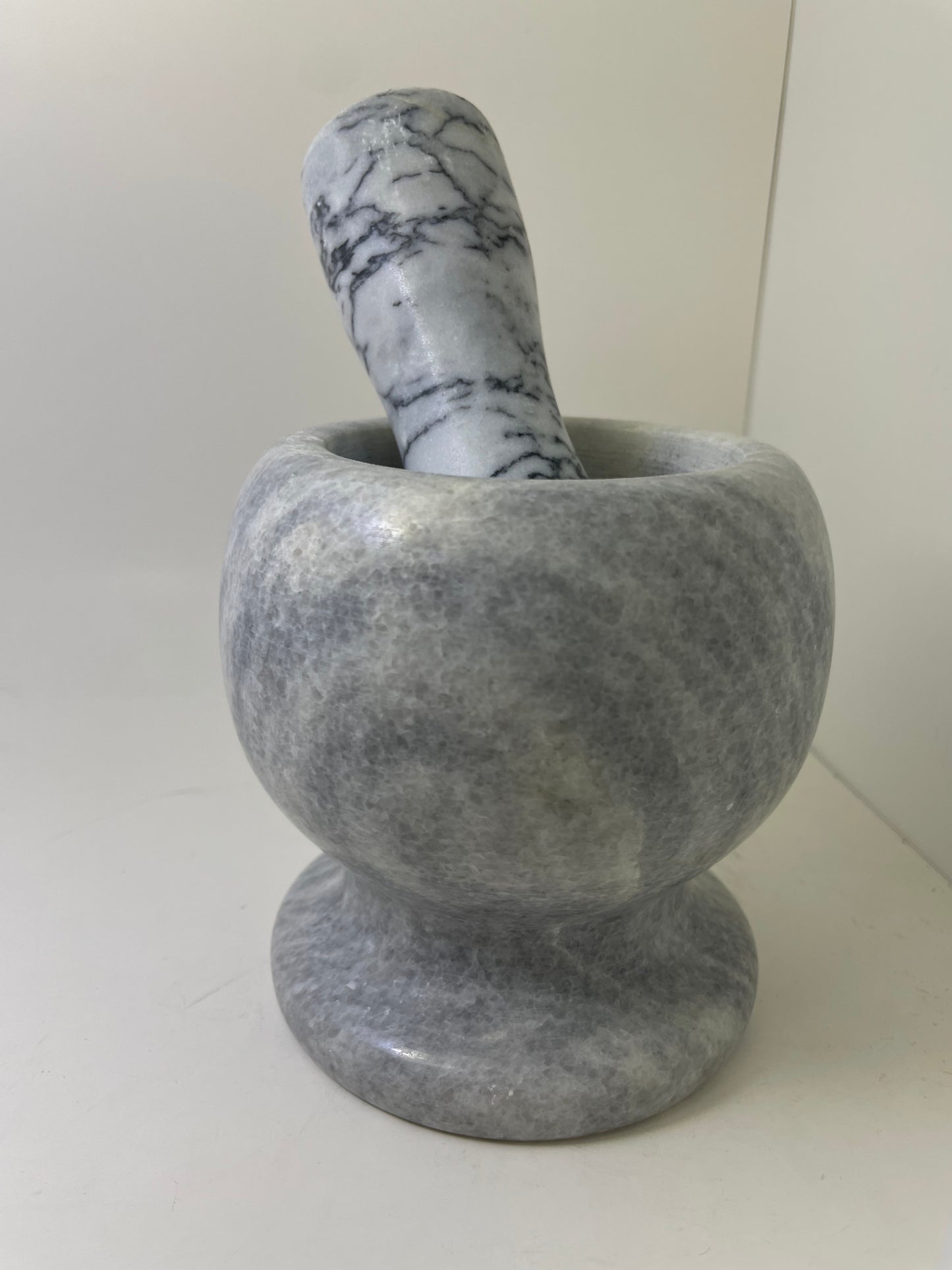 Gray Marble Soapstone Mortar & Pestle