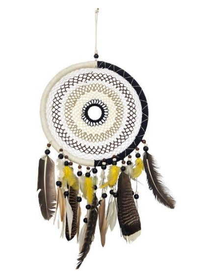 Crocheted Double Feather 13.5" Dreamcatcher